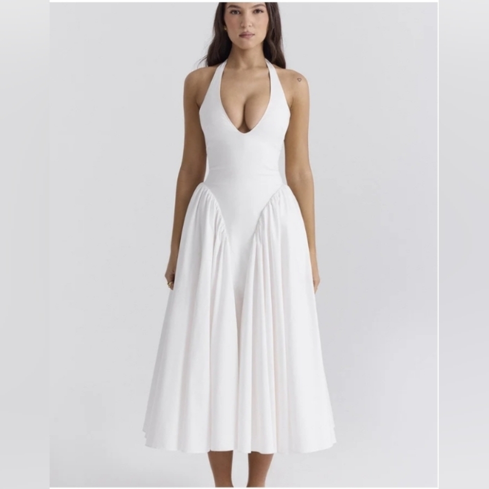 Maison RaePlunging Halter Maxidress